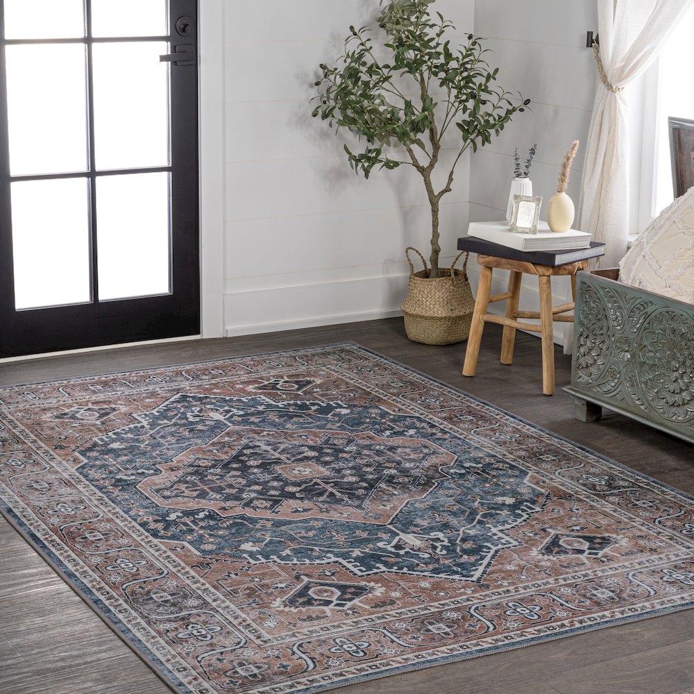 Alacati Ogee Medallion Machine-Washable Area Rug