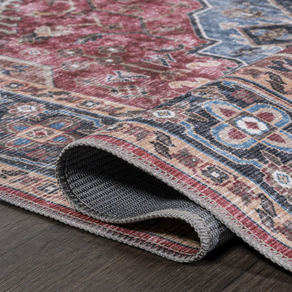 Alacati Ogee Medallion Machine-Washable Runner Rug