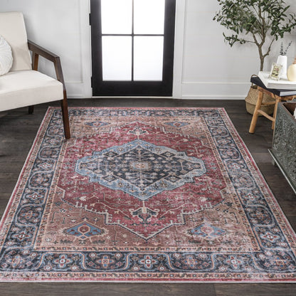 Alacati Ogee Medallion Machine-Washable Area Rug