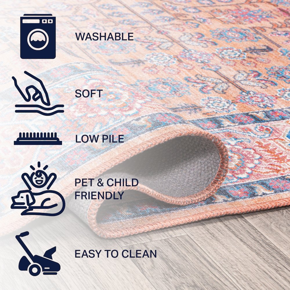 Kemer All-Over Persian Machine-Washable Runner Rug