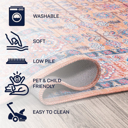 Kemer All-Over Persian Machine-Washable Runner Rug