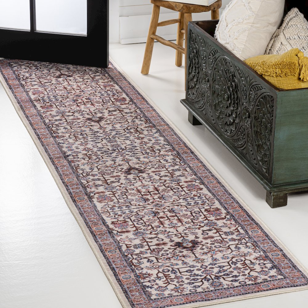 Kemer All-Over Persian Machine-Washable Runner Rug