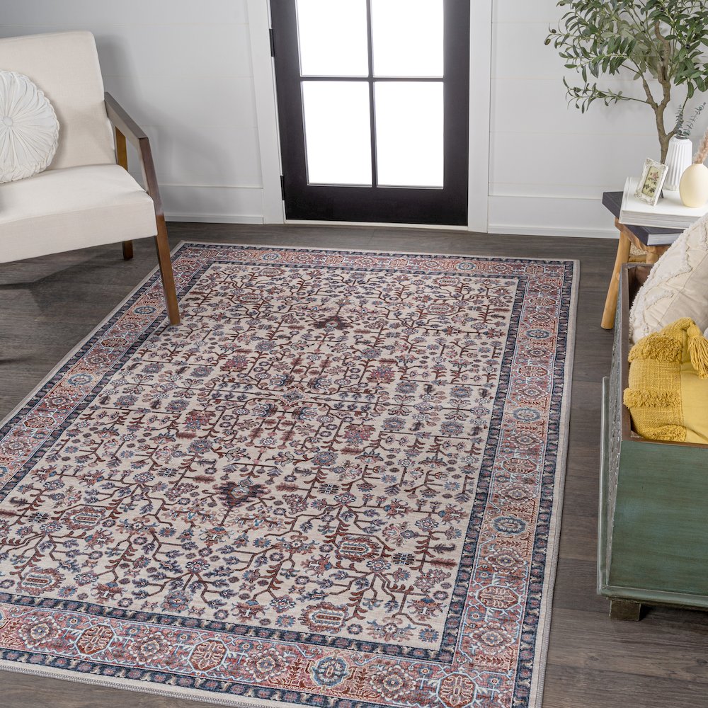 Kemer All-Over Persian Machine-Washable Area Rug