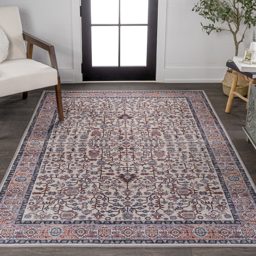 Kemer All-Over Persian Machine-Washable Area Rug