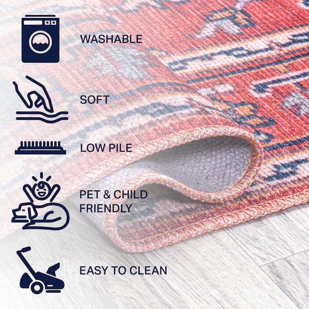 Cirali Ornate Large Medallion Machine-Washable Runner Rug