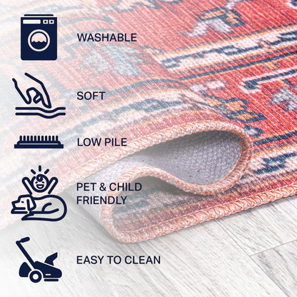 Cirali Ornate Large Medallion Machine-Washable Runner Rug