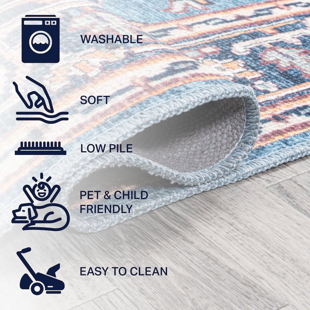 Cirali Ornate Large Medallion Machine-Washable Runner Rug
