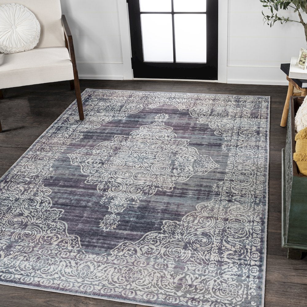 Regis Bohemian Medallion Machine-Washable Area Rug