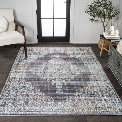 Regis Bohemian Medallion Machine-Washable Area Rug