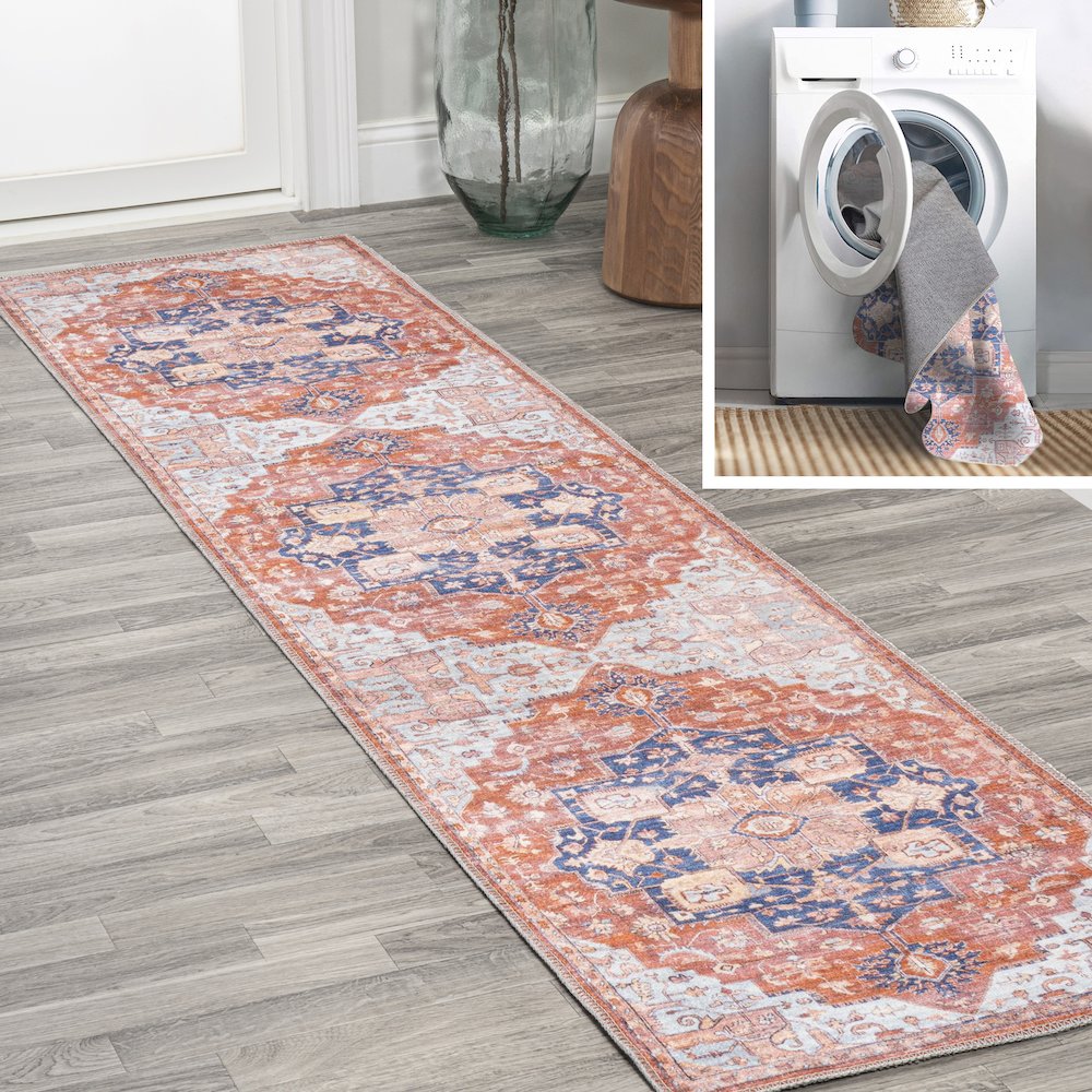 Maris Ornate Medallion Washable Indoor/Outdoor Area Rug