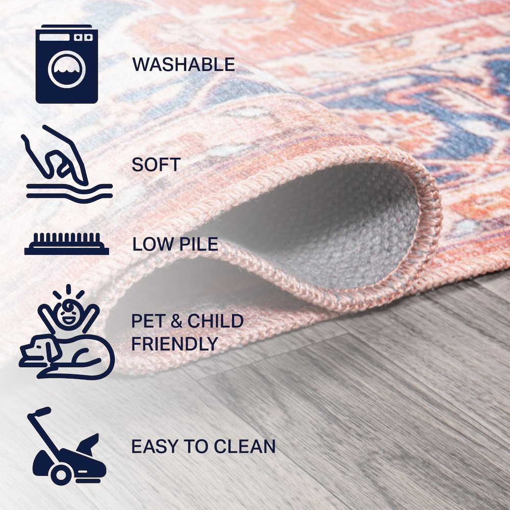 Maris Ornate Medallion Machine-Washable Runner Rug
