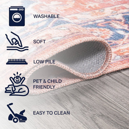 Maris Ornate Medallion Machine-Washable Runner Rug