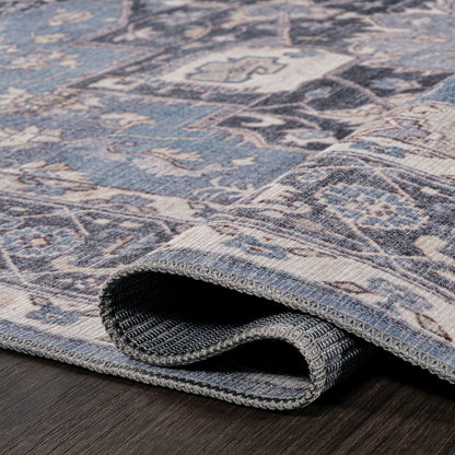 Maris Ornate Medallion Machine-Washable Runner Rug