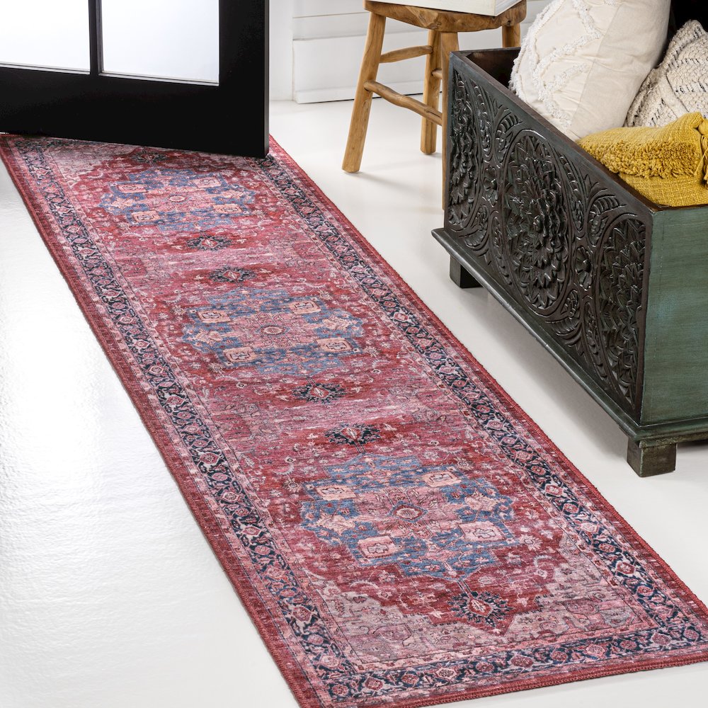 Maris Ornate Medallion Machine-Washable Runner Rug