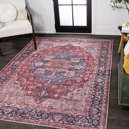 Maris Ornate Medallion Machine-Washable Area Rug