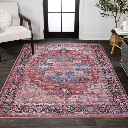 Maris Ornate Medallion Machine-Washable Area Rug