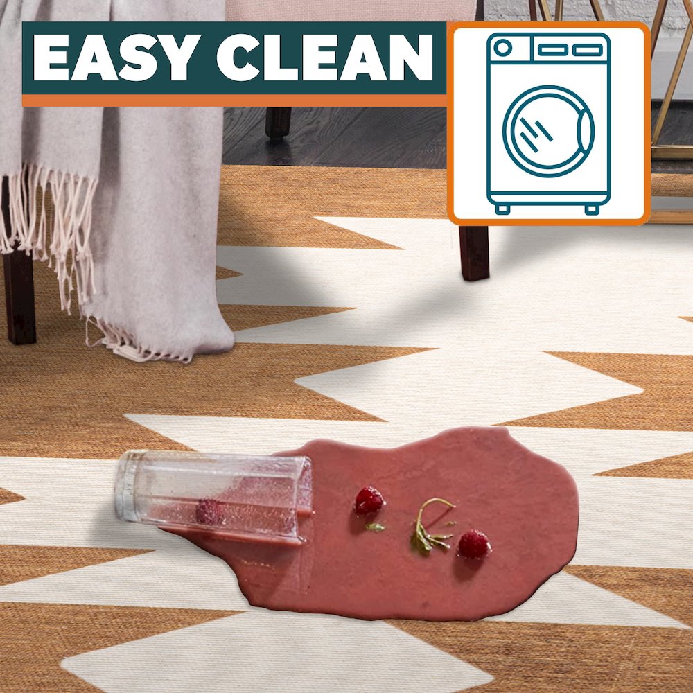 Chayton Minimalist Geometric Machine Washable Area Rug