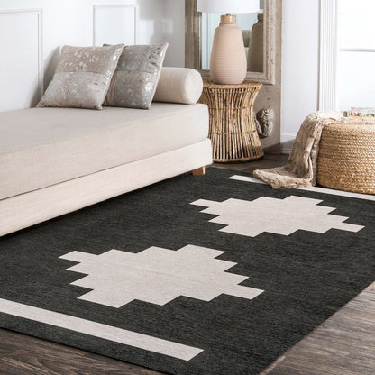 Adriel Geometric Tribal Medallion Machine Washable Area Rug