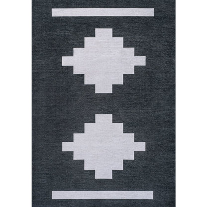 Adriel Geometric Medallion Machine-Washable Area Rug