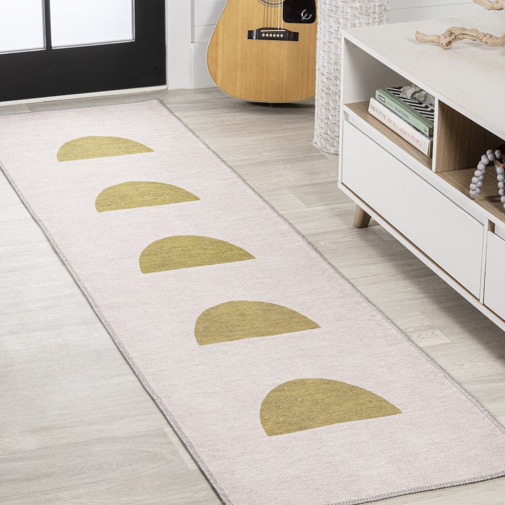 Luola Minimalist Geometric Machine Washable Area Rug
