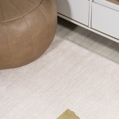 Luola Minimalist Geometric Machine Washable Area Rug