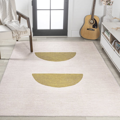Luola Minimalist Geometric Machine Washable Area Rug