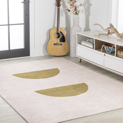 Luola Minimalist Geometric Machine Washable Area Rug