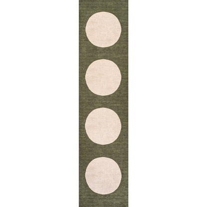 Cirkel Minimalist Geometric Dot Machine Washable Area Rug