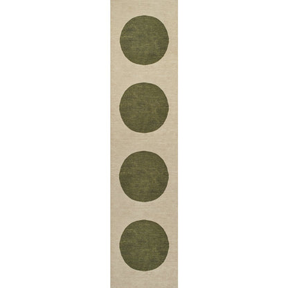 Cirkel Minimalist Geometric Dot Machine Washable Area Rug