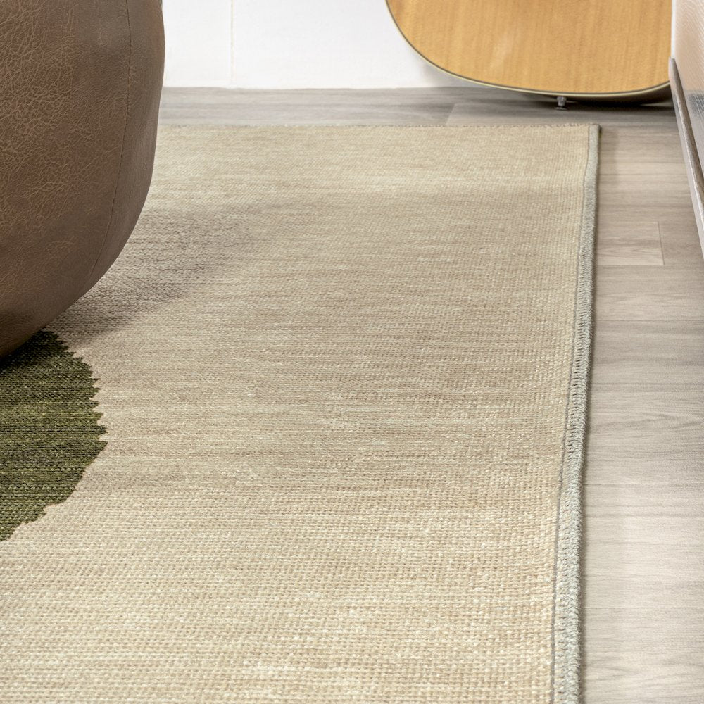 Cirkel Minimalist Geometric Dot Machine Washable Area Rug
