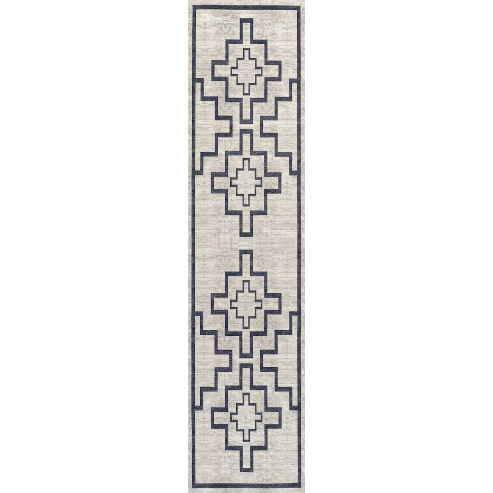 Ashkii Minimalist Medallion Machine Washable Area Rug