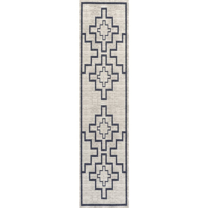 Ashkii Minimalist Medallion Machine Washable Area Rug
