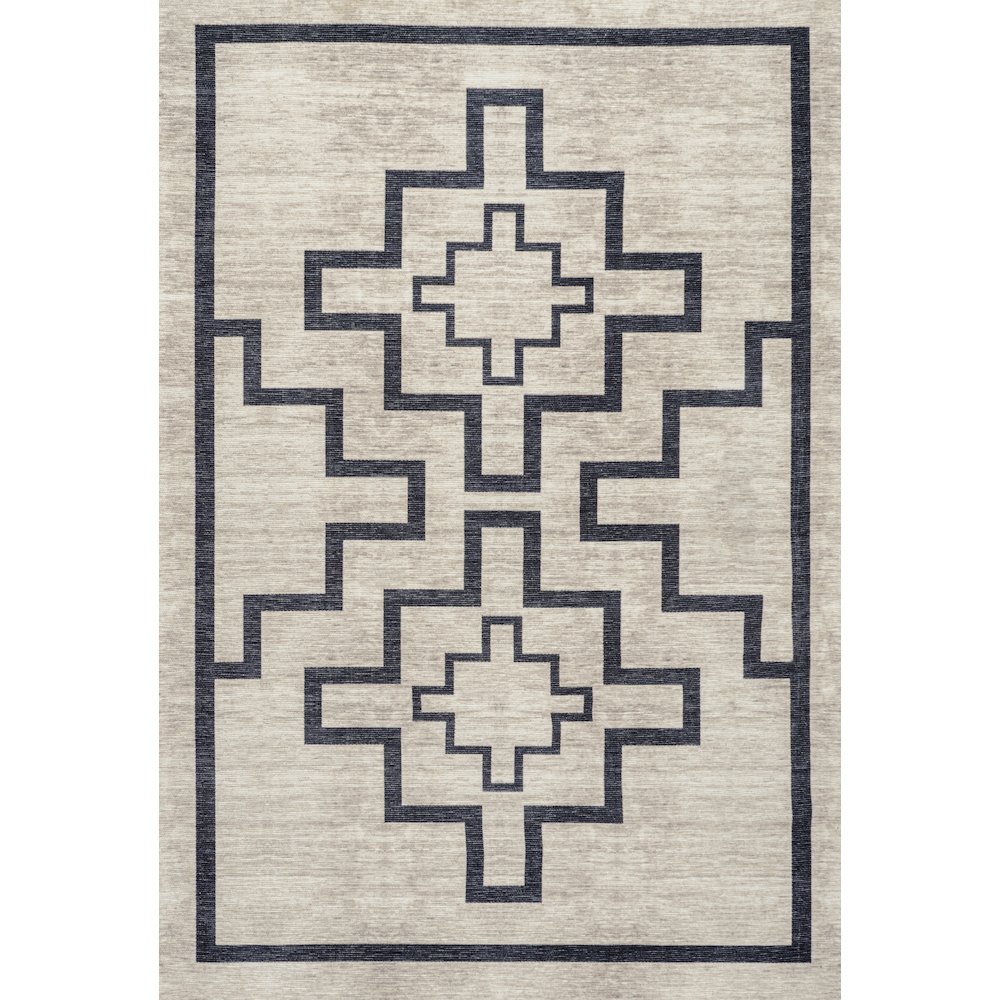 Ashkii Minimalist Medallion Machine Washable Area Rug