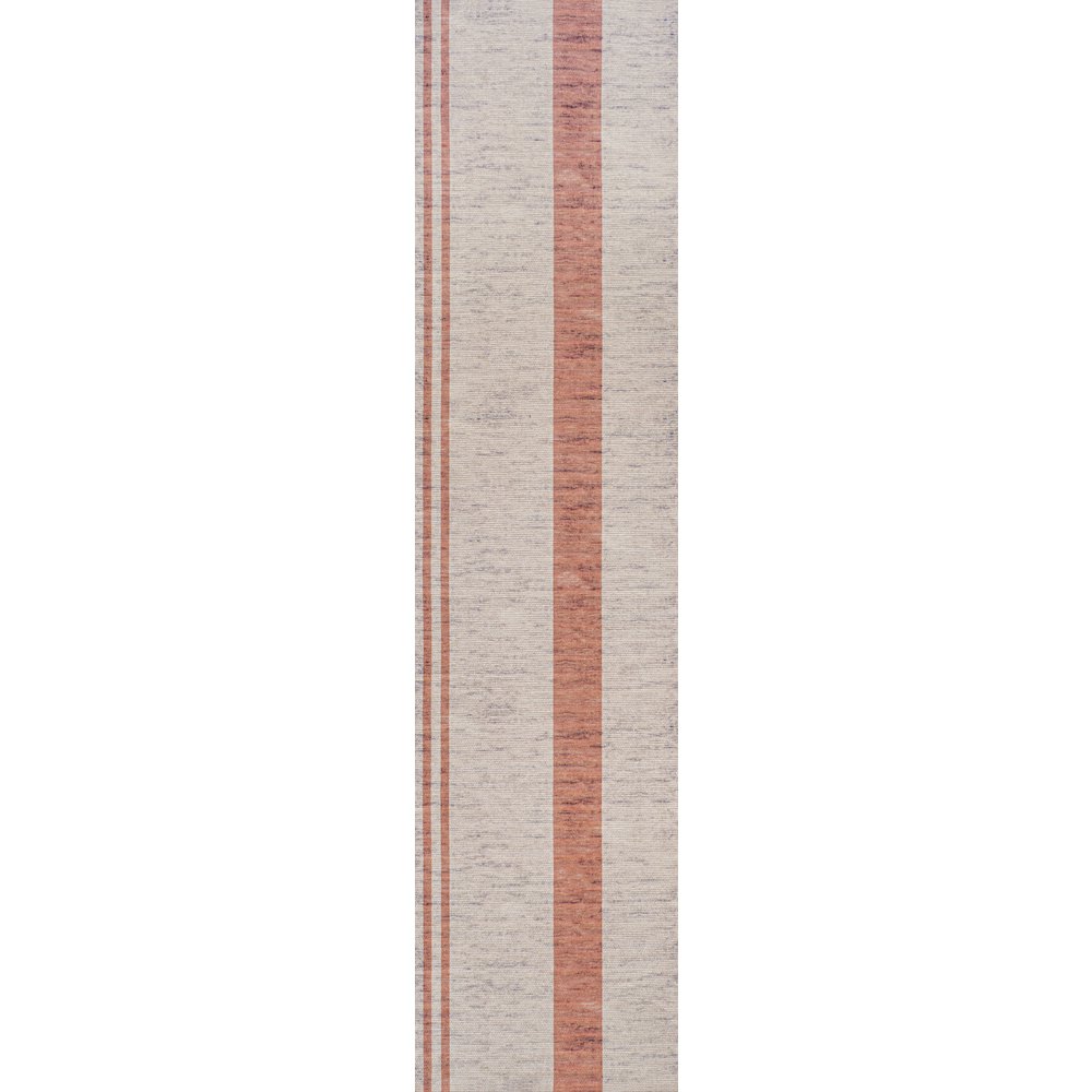 Raita Modern Distressed Stripe Machine Washable Area Rug