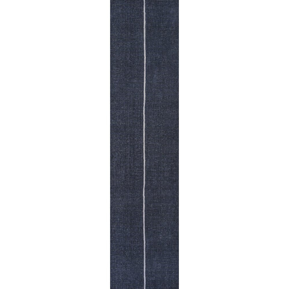Linja Solid Centre Stripe Machine Washable Area Rug