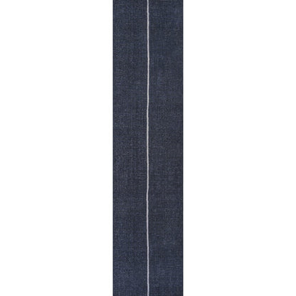Linja Solid Centre Stripe Machine Washable Area Rug