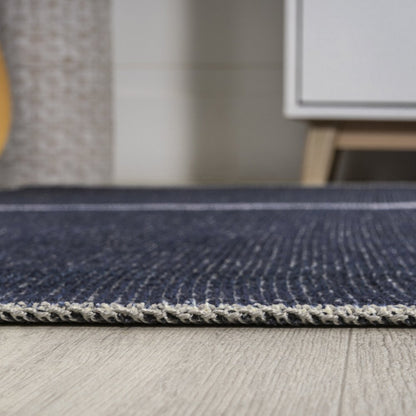 Linja Solid Centre Stripe Machine Washable Area Rug