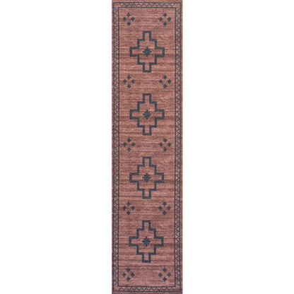 Korsa Geometric Medallion Machine Washable Area Rug