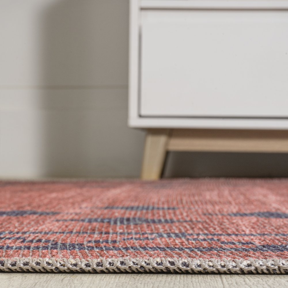 Korsa Geometric Medallion Machine Washable Area Rug