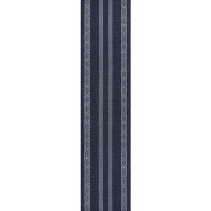Nautisk Trellis Stripe Machine Washable Area Rug