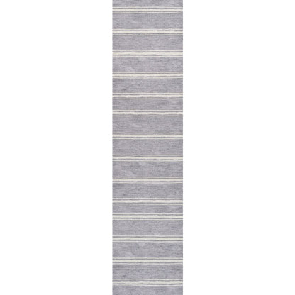 Bande Distressed Ticking Stripe Machine Washable Area Rug