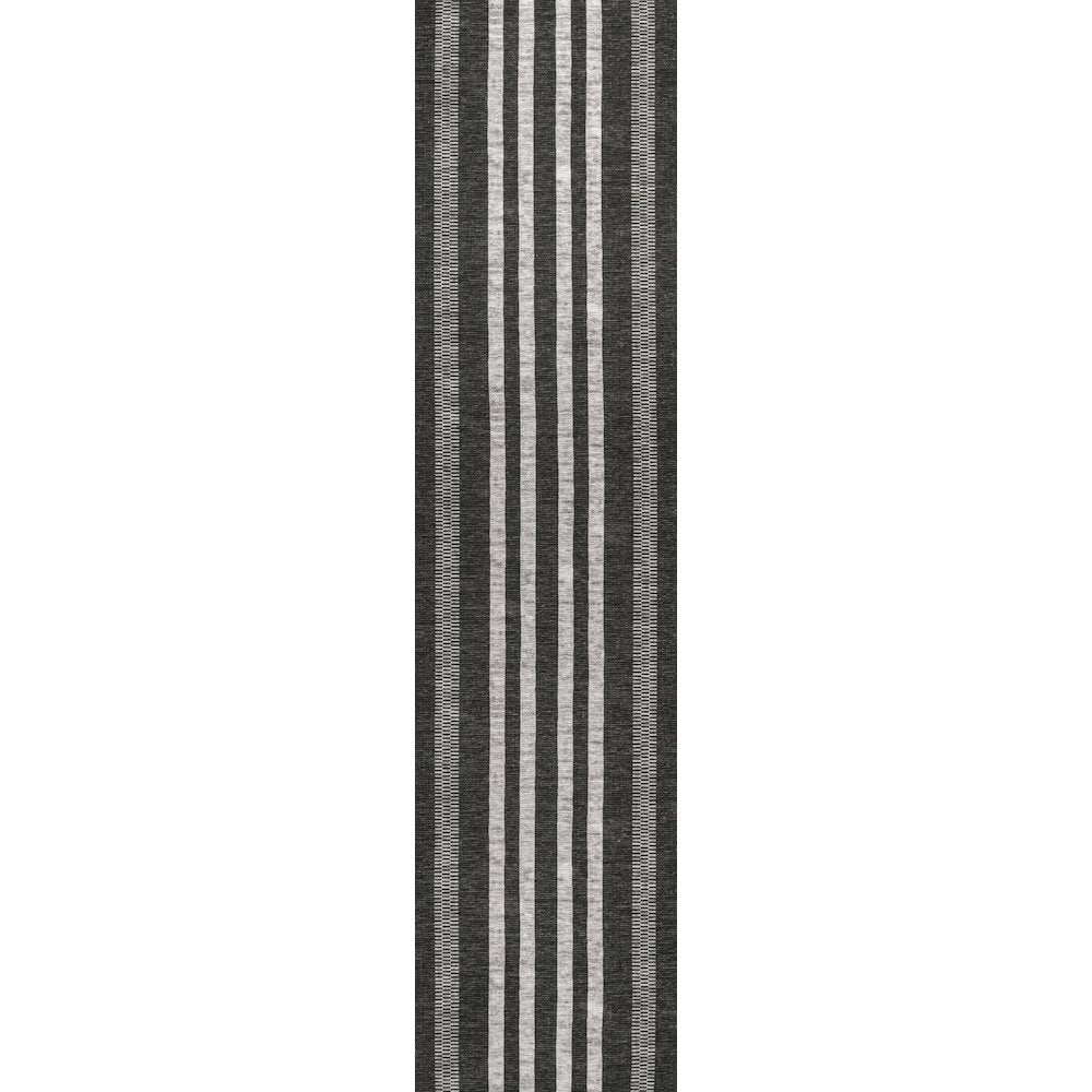 Vichy Geometric Striped Machine Washable Area Rug