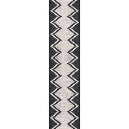 Siksak Modern Chevron Border Area Rug