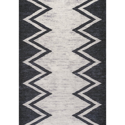 Siksak Modern Chevron Border Area Rug