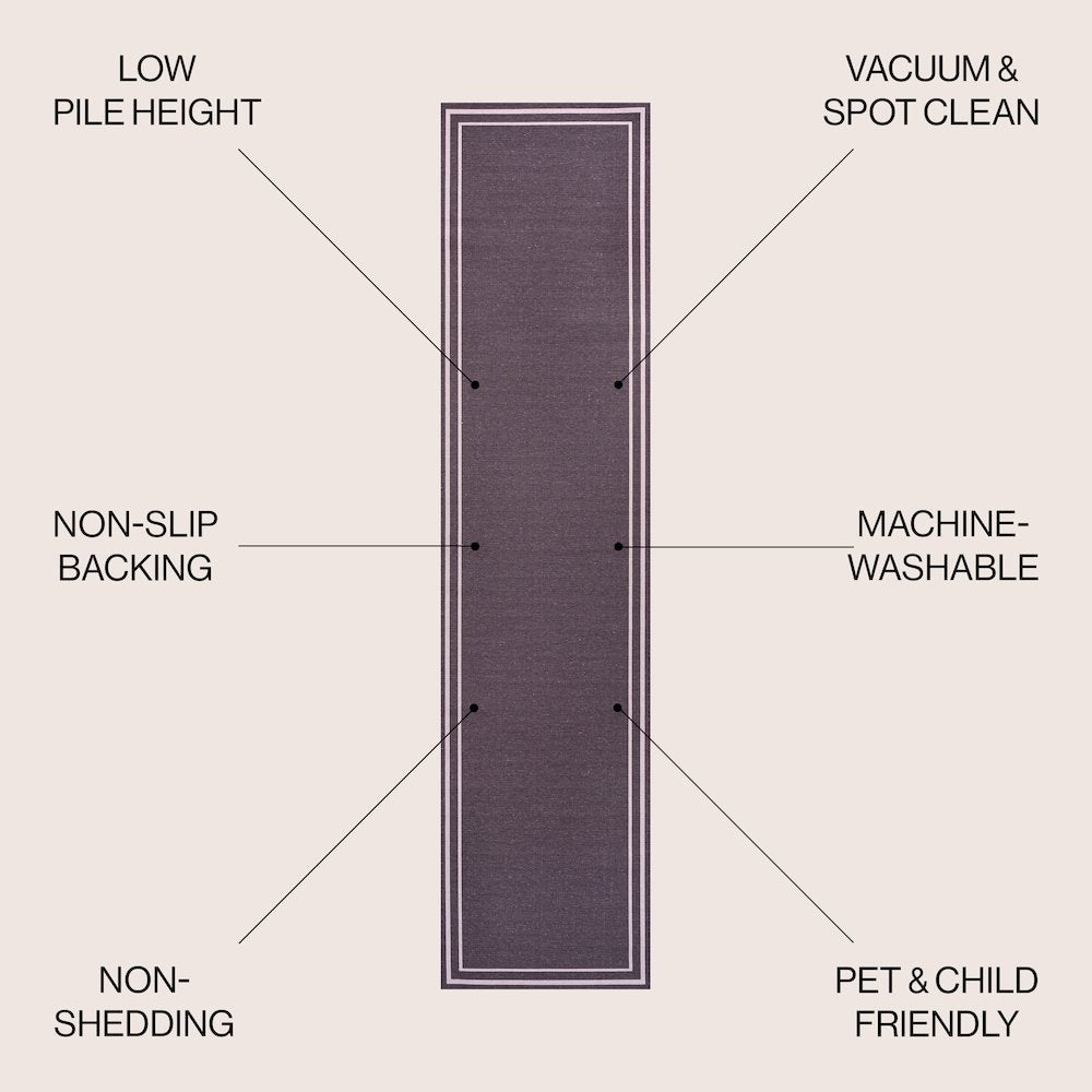 Sloane Classic 2-Stripe Border Washable Area Rug
