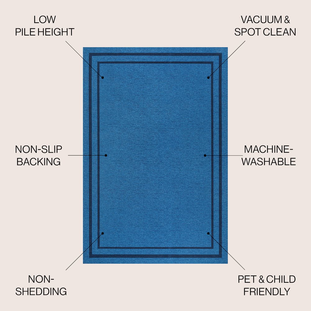 Sloane Classic 2-Stripe Border Washable Area Rug