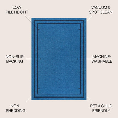 Sloane Classic 2-Stripe Border Washable Area Rug