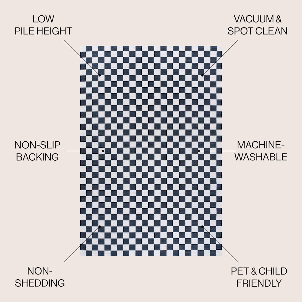 Sloane Classic 2-Stripe Border Washable Area Rug