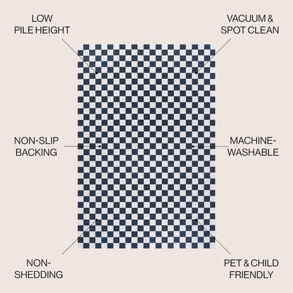 Sloane Classic 2-Stripe Border Washable Area Rug