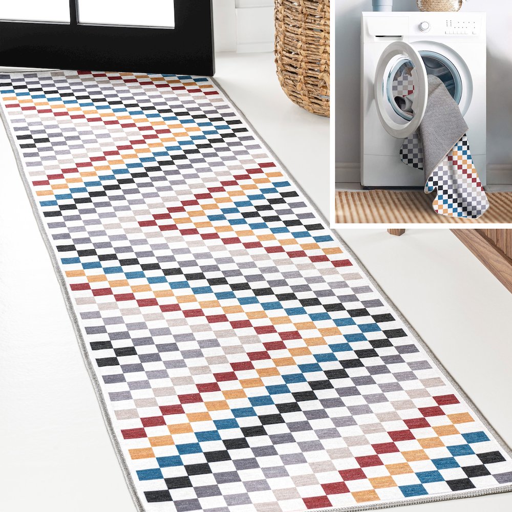 Sloane Classic 2-Stripe Border Washable Area Rug